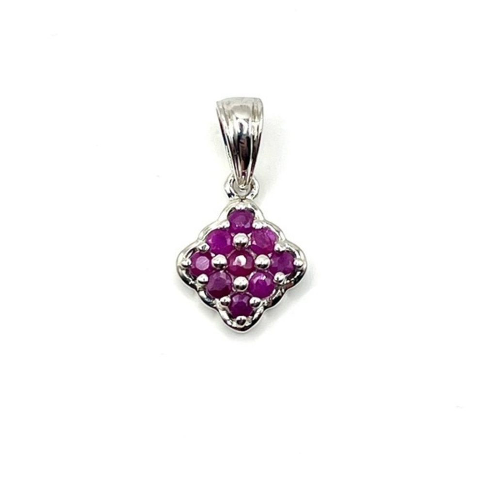 Genuine Ruby Sterling Silver Pendant